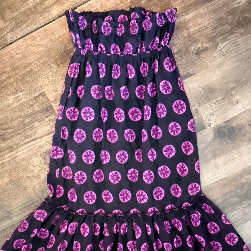 Free People Leanna Tropical Medallion Tube Maxi Dress, Black Purple,M - Picture 9 of 12